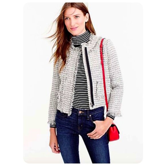 J. Crew Silver Tweed Lady Jacket sz 6